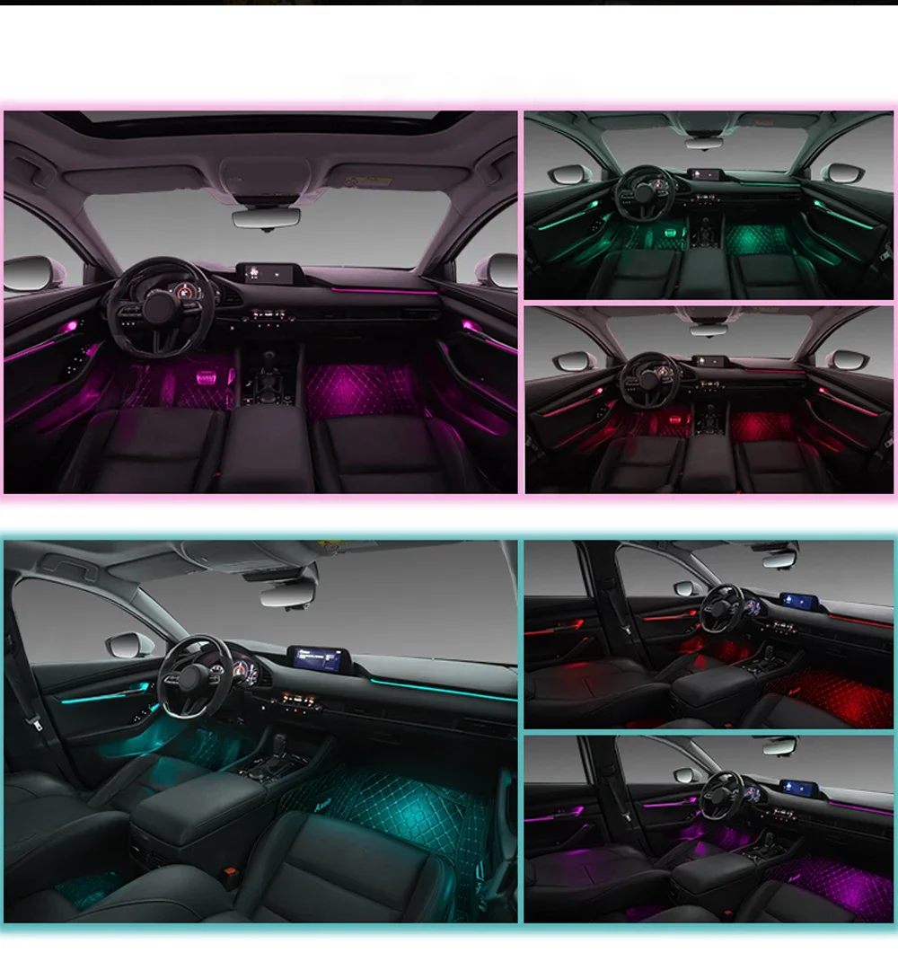 For Mazda 3 Axela 2019 2020 2021 64 Colors led Ambient light lamp  For Axela Atmosphere Advanced Light Decoration lamp view 5