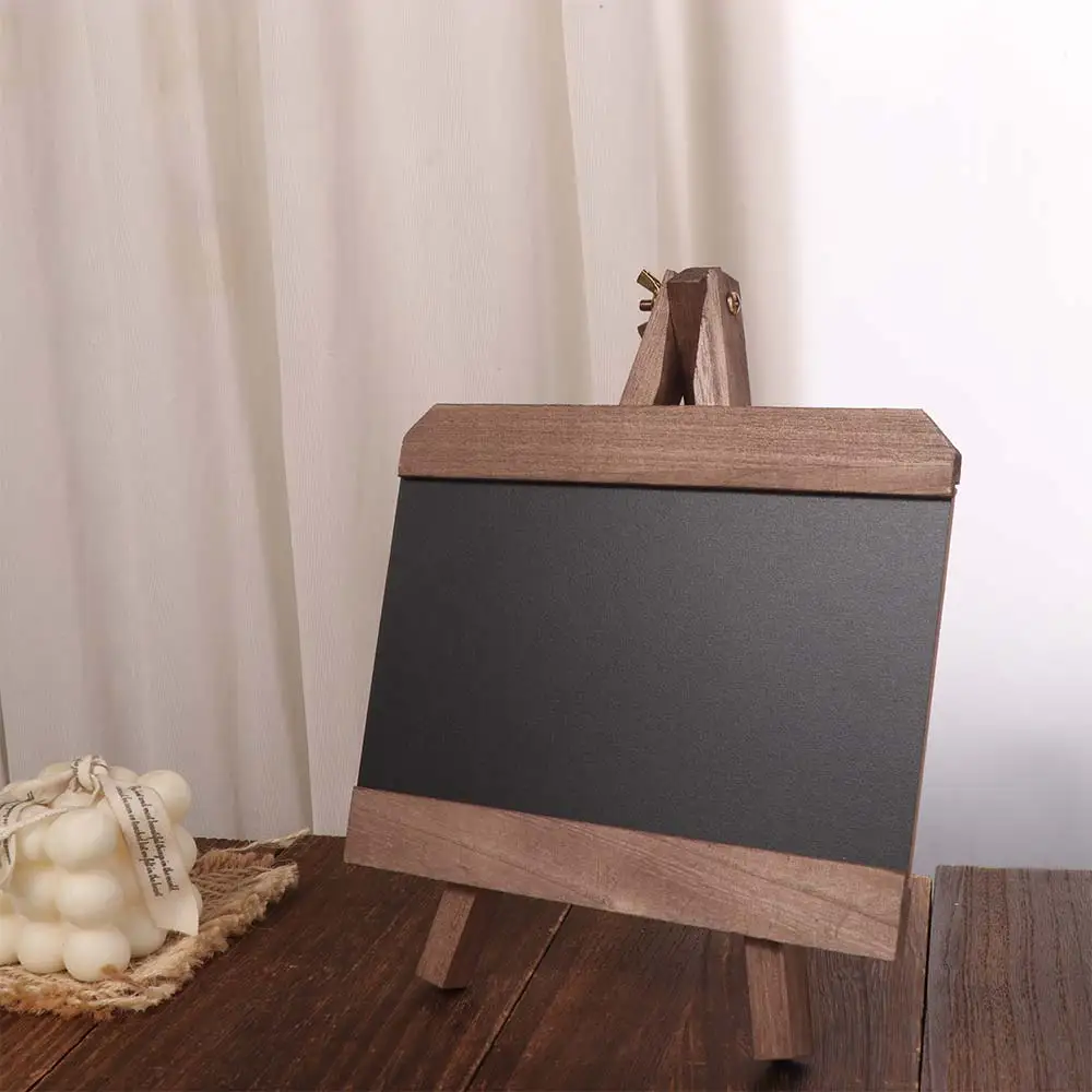 

Mini Retro Bar Chalkboard Collapsible Multi-Function Small Wooden Blackboard Nordic Style Writing Board Desktop Memo Board