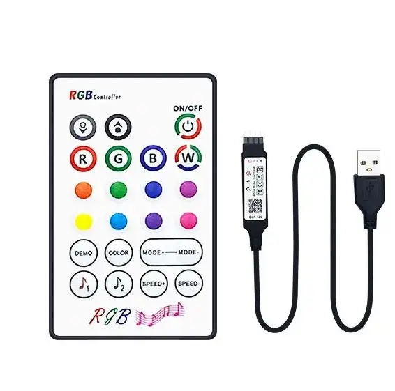 23 key music LED controller DC/USB connector 5-12V low-voltage light strip dimmer rgbLED light strip controller