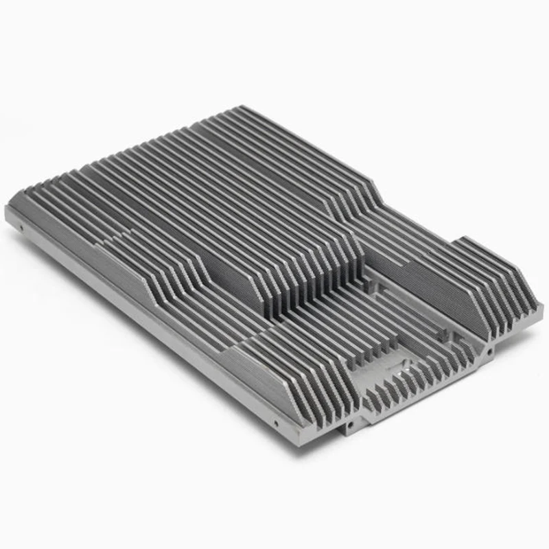 Precision CNC Milled Aluminum Heat Sink, High-Density Finned Radiator for Electronic Devices CNC Lathe Rapid Prototype