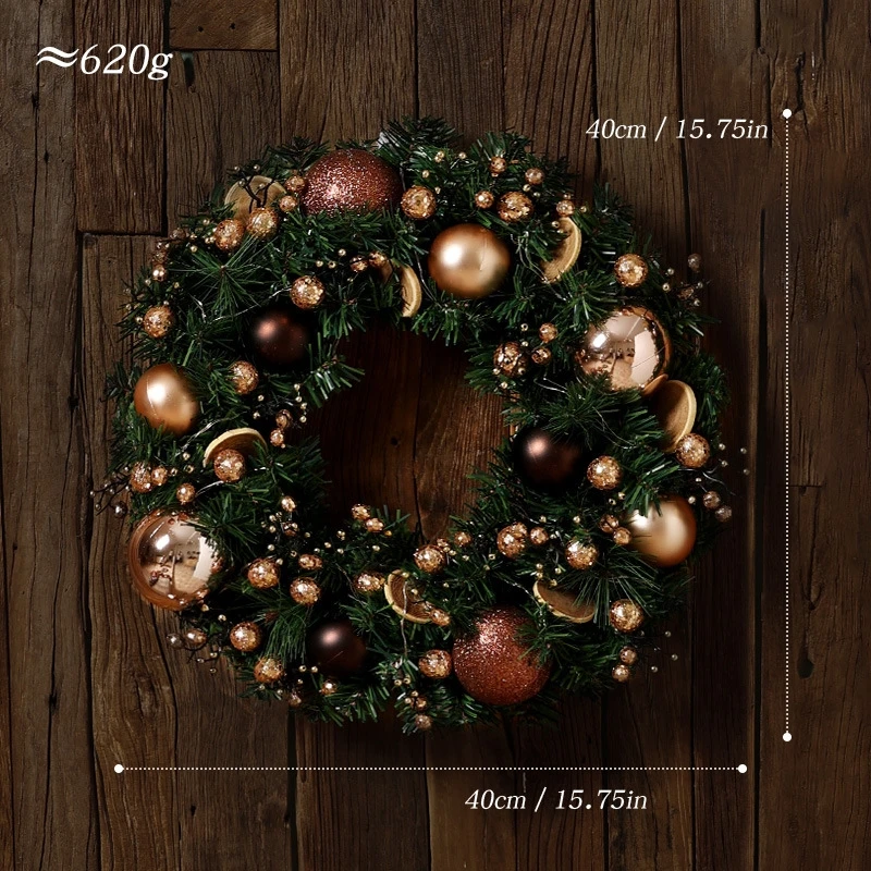 

40 см Рождественский перевернутый подвесной венок элегантный праздничный дверной настенный орнамент для отеля, окна, магазина, торговый центр, праздничный дисплей, домашний подарок