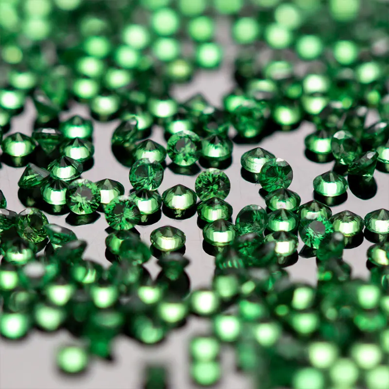 0.7-3.0mm 1ct 1 BAG VVS1 Natrual Tsavorite Melee Round Loose Gemstones Gems Wholesale