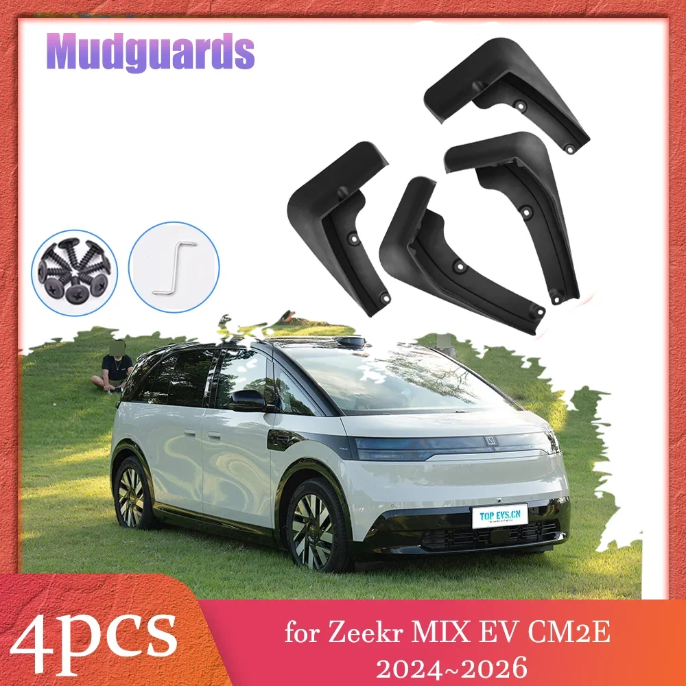 

Car Mudflaps for Zeekr MIX EV CM2E 2024~2026 2025 Mud Flaps Splash Guards Cover Mudguards Front Rear Fender Part Accessories