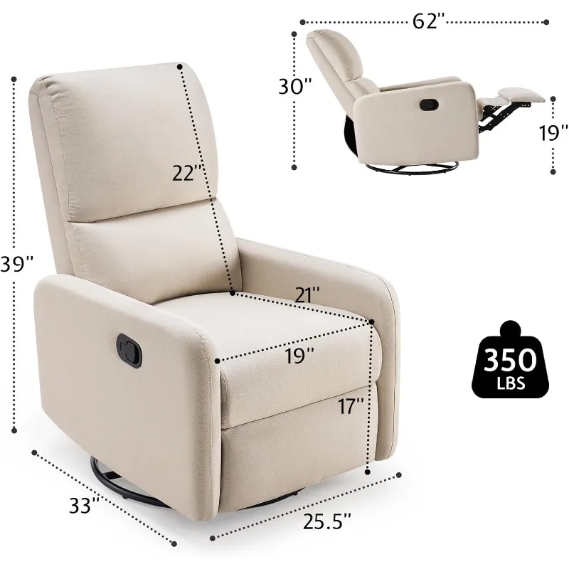أفضل بيع - كرسي هزاز دوار للبالغين، كرسي هزاز للحضانة مع ظهر مرتفع، طائرة شراعية صغيرة للصغار #3