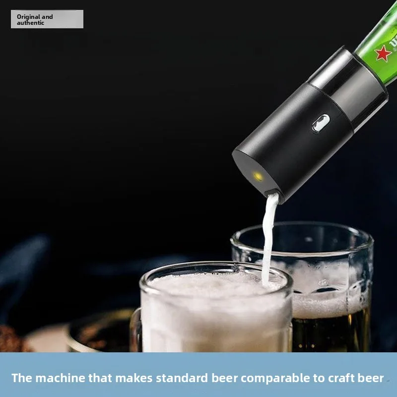Portable Beer Foam Machine Red Wine Decanter Beer Foaming Machine Mixer Bottle Opening Artifact Beer Foamer
