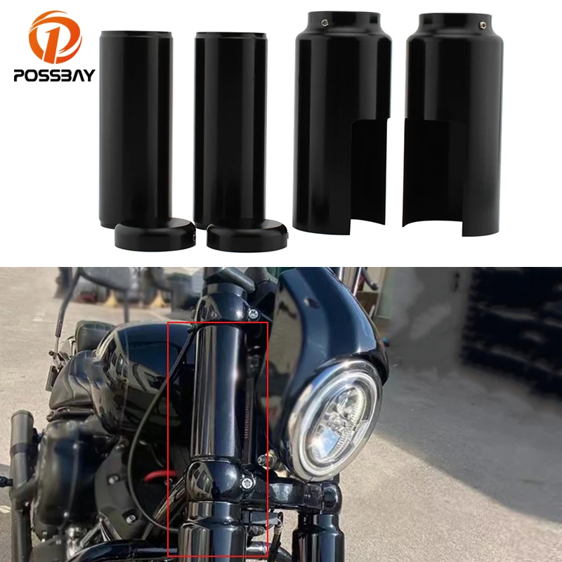 

Motorcycle Front Fork Cover Set Tube Cap for Harley Davidson Softail Street Bob FXBB Low Rider FXLR 107 2018-2021 Accessories