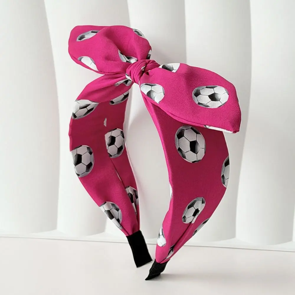 Cute Football Headband Rabbit Ear Bow Fan Cheering Hair Hoop Soccer Print Funny Costume Soccer Fan Hair Band Bar Viewing Events - view 5