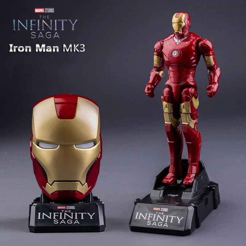 Figura de acción de Iron Man de Marvel, juguete deformable MK3, Capitán América, articulaciones móviles, cabeza en forma de estatua, modelo de muñeca, regalo para niños