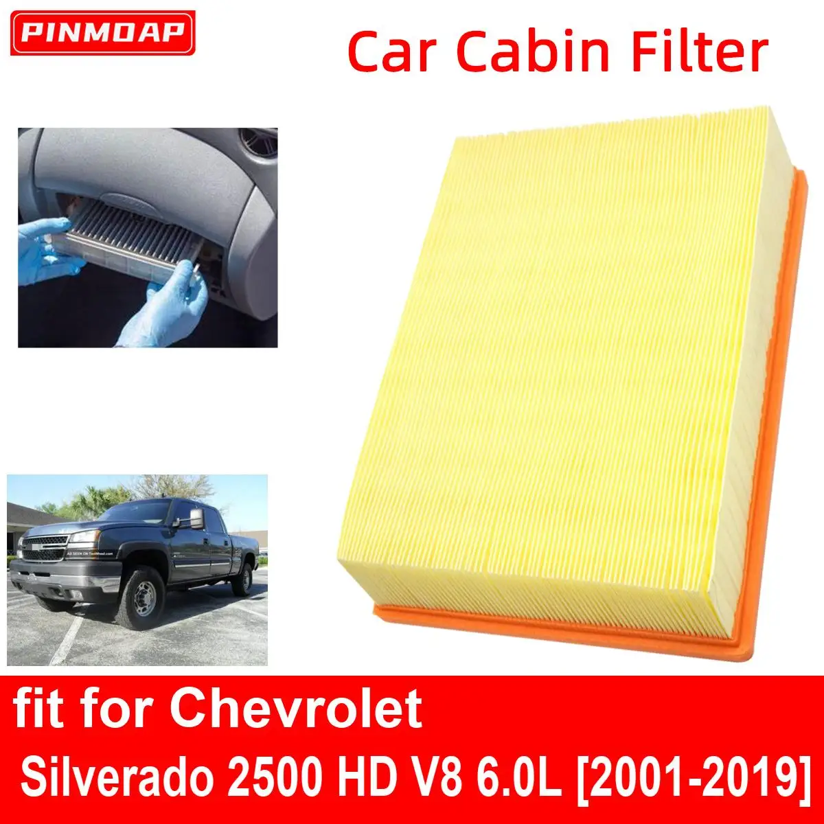 

Car Engine Cabin Air Filter for Chevrolet Silverado 2500 HD V8 6.0L 2001-2019 Auto Filters Car Engine bon Fiber CA8755A 1590891