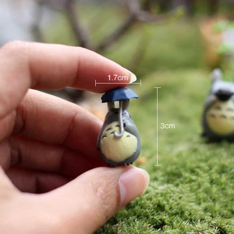 12 Uds Anime Miyazaki Hayao serie Totoro figura Mini estatua juguetes lindos habitación jardín pecera adornos figuras de Pvc juguete niños regalos