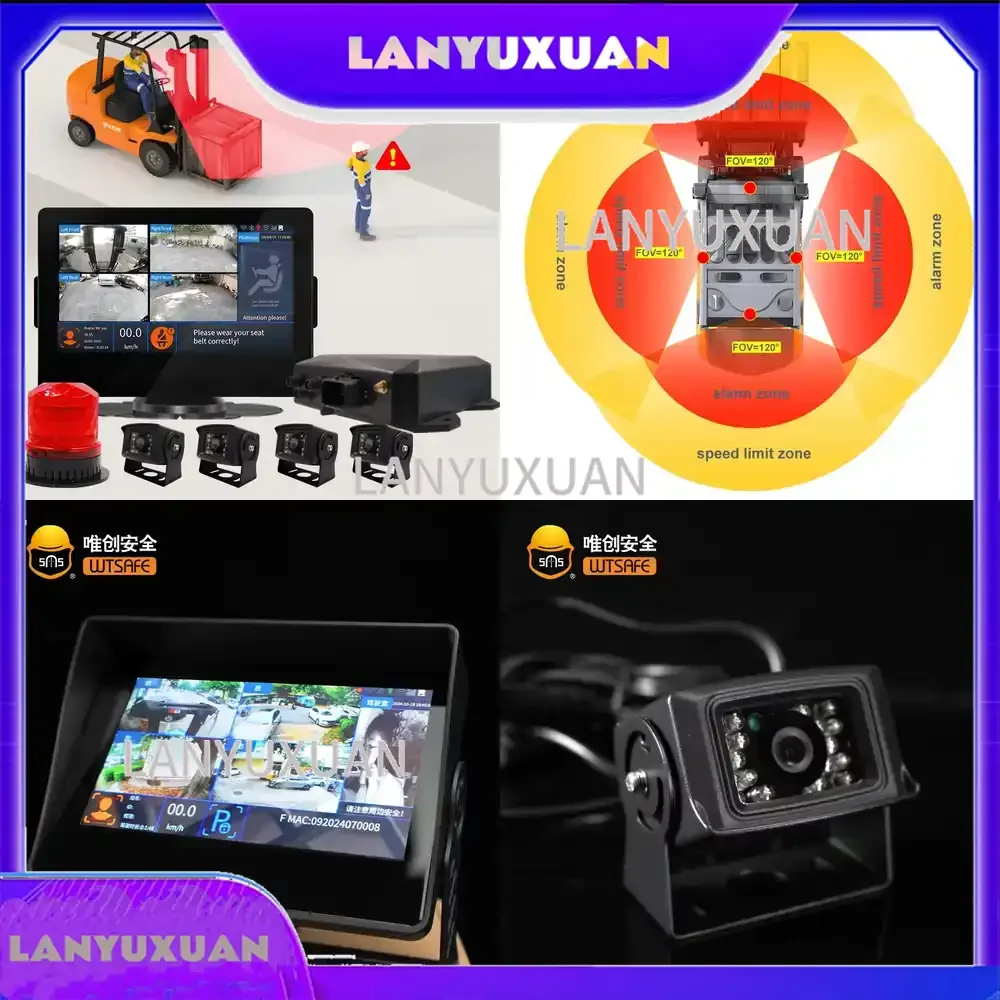 2026 360 Degree Waterproof Rearview Car Reverse Assistance System for Safety Driving Monitoring for Forklifts