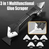 Silicone Scraper Squeegee Glue Remover Knife Caulking Angle Beauty Crack Trowel Tool Grout Scraper Kit with 5pcs Scraper Head