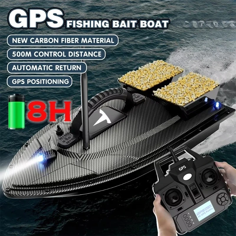 VWVIVIDWORLD Endurance/ Max 8 Hours/ Fishing Bait Boat/ 500m Controlr/Automatic Cruise/Return/Route Correction