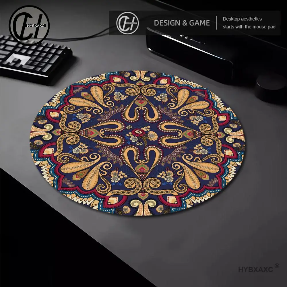 

Round Mini Persian Carpet Pattern Mouse Pad Table Rug Anti-slip Mat Desktop 22x22cm Game Computer Mat Gaming Keyboard Gamer Rugs