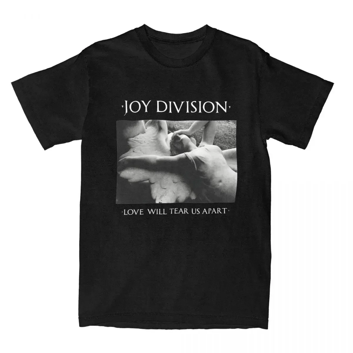 

Men's T-shirt Love Will Tear Us Apart Joy Division Pure Cotton Tee Shirt Short Sleeve Music Band T Shirt O Neck Clothes Printed