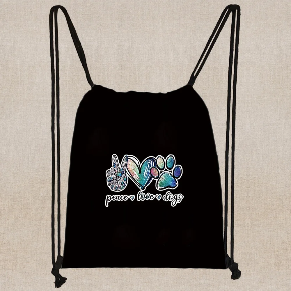 New Fashion Backpack Unisex Footprints Series Pattern Printing Daily Outdoor Fitness Sundries Bag Drawstring Backpack.