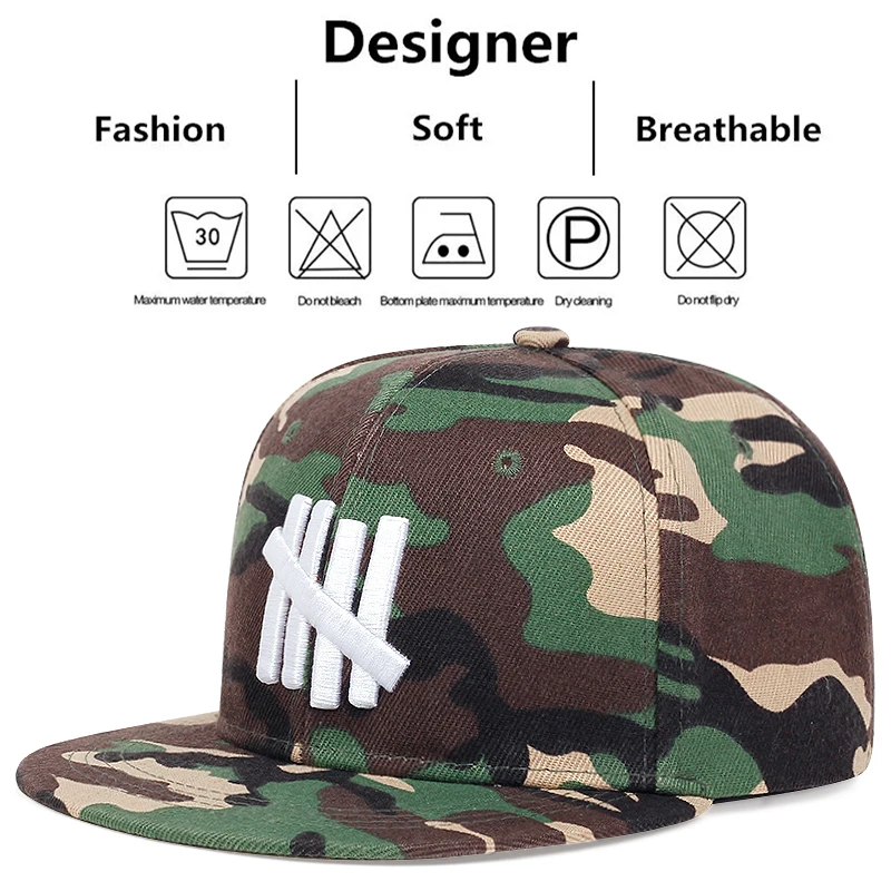  Camouflage Embroidered Baseball Hat Snapback Caps Hip-hop Hats Outdoor Adjustable Unisex Sunshade Cowboy Sunscreen Hat