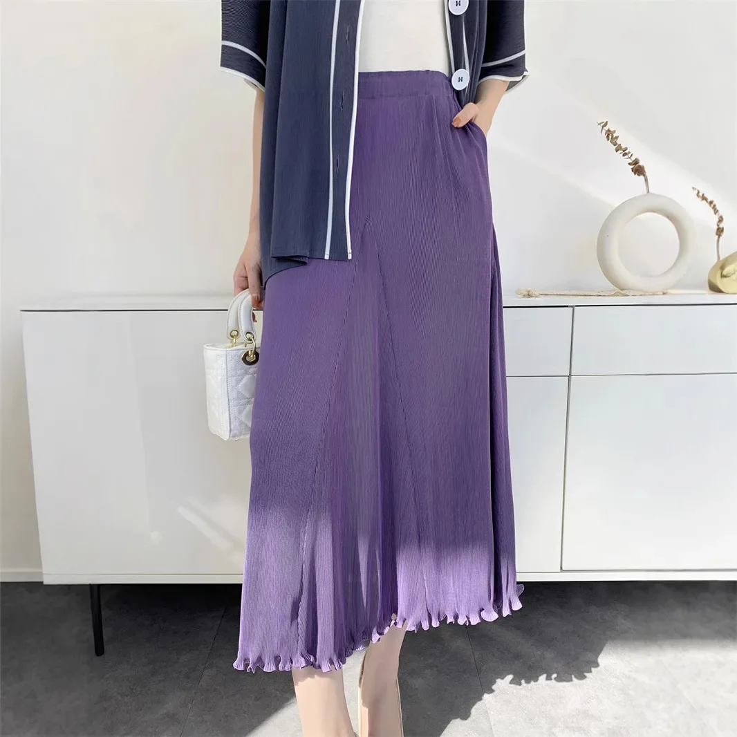 SXZ Miyake 2025 Spring Summer New Fishtail Shape Pleated Skirt Women Temperament Casual Niche Design Sense Women's Clothing