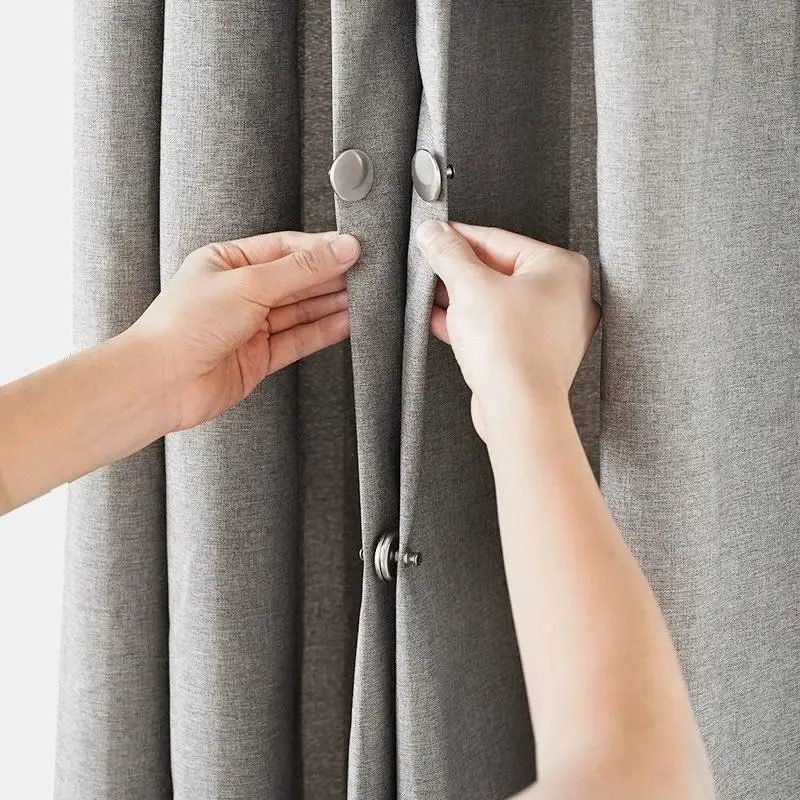 1 Pair Magnetic Curtain Buttons Detachable Clips For Home Window Treatment Light Leakage Prevention And Adjustable Curtains