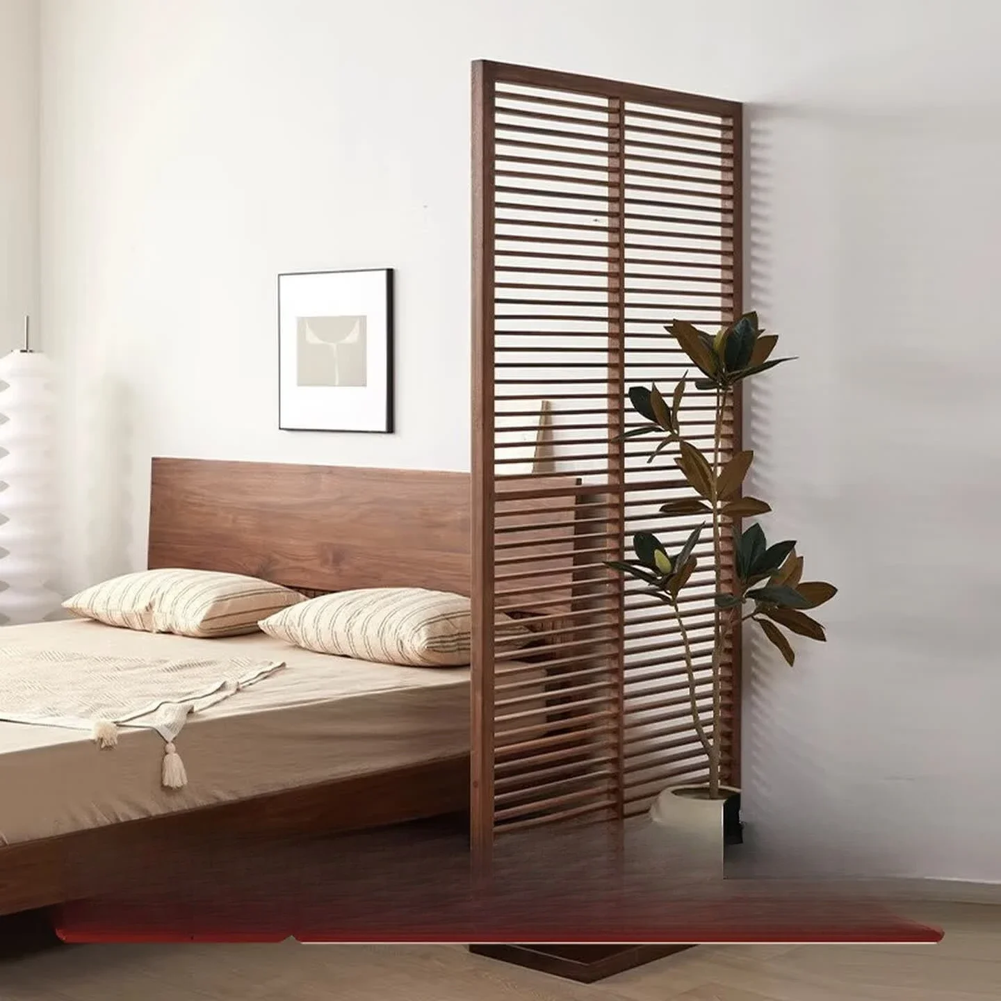 Song-style aesthetics, all-solid wood screen, North American black walnut hollowed-out partition, living room entrance porch sha