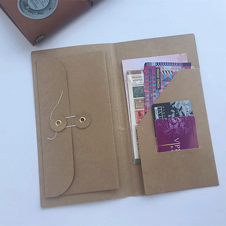 Tas Penyimpanan Kertas Kraft 2-in-1 Tempat Kartu Nama Buku Catatan Perjalanan Aksesoris Buku Catatan TN