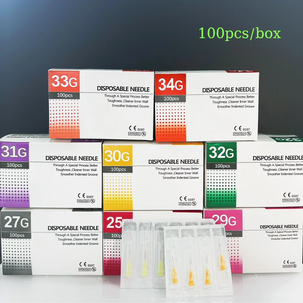 

100/50pcs Set Ultrafine Painless Small Needles 4/13/25mm 30G 4mm 30G 13mm 25mm Syringes for Beauty Procedures