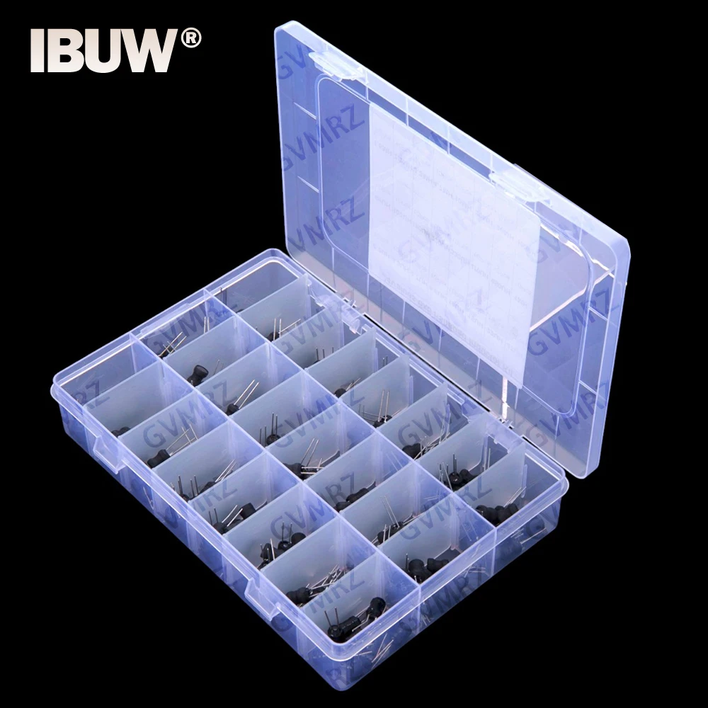 240PCS 24Values ​​6x8 Cylindrical Through-hole Inductors Kit 2.2UH 3.3UH 4.7UH 6.8UH 10UH 22UH 47UH 68UH 15UH 100UH 220UH 330UH