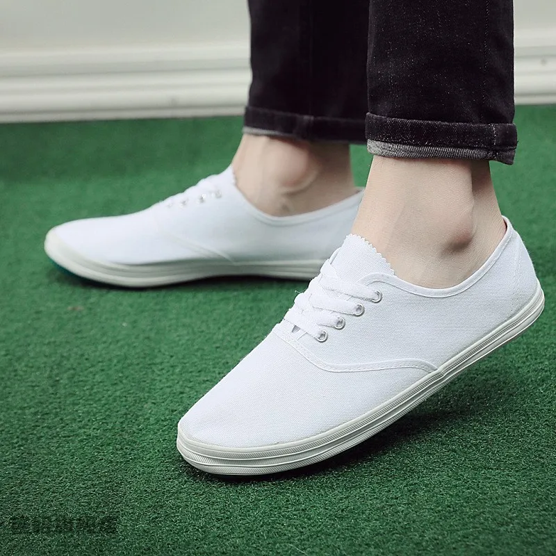 White Dance Shoes Nurse Performance Soft Bottom Breathable Gym Canvas Shoes Handmade Work Women's Footwear Casual Style view 3