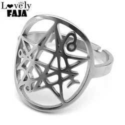 Necronomicon Call Of Cthulhu Mythos Ring for Women Men Stainless Steel H P Lovecraft Hollow Satan Rings Jewelry Gift RRRXXXS03