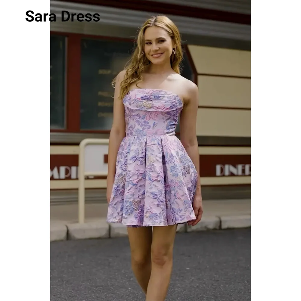 

Sara Custom Purple Sleeveless A-line Skirt Prom Dresses 2026 Luxury Prom Curved Elegant Party Dresses for Wedding Woman Evening