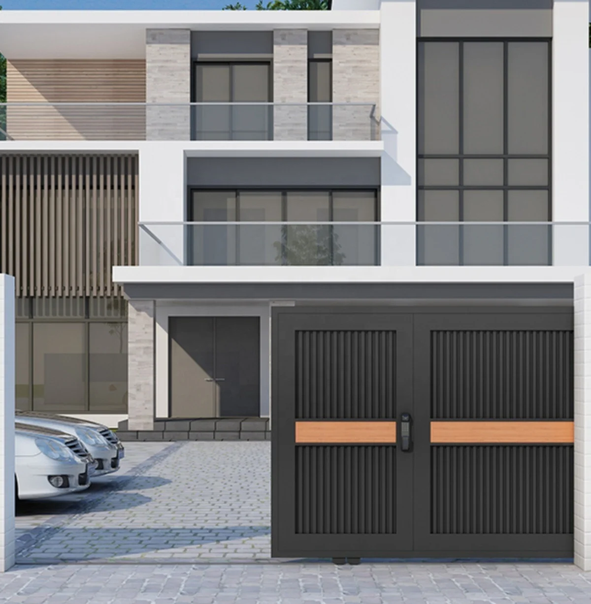 &*Customized   Main Entrance Gates Remote Control Waterproof  Automatic Electric Sliding Gate Exterior Aluminum Garden Gate*&