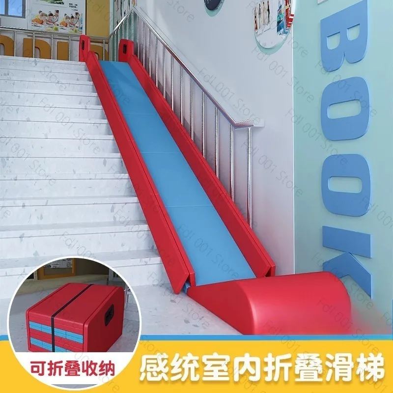 Villa household folding sliding sensory corridor Early education stairs to slide indoor soft bag hot