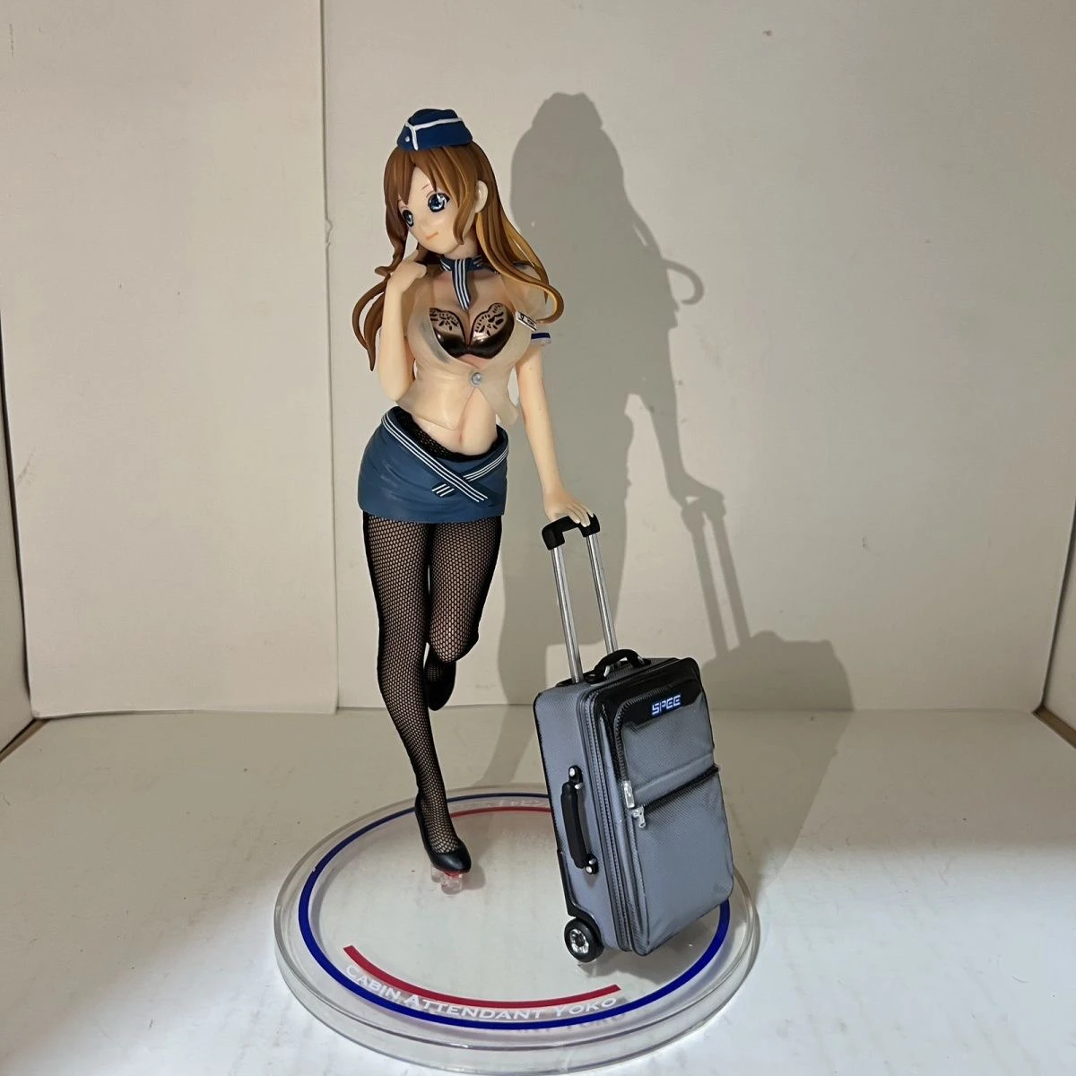 

Twilight City Blue Air Flight Attendant Yoko Flight Attendant Beautiful Girl Silk Box Anime Figurine Model, Anime Beautiful Girl