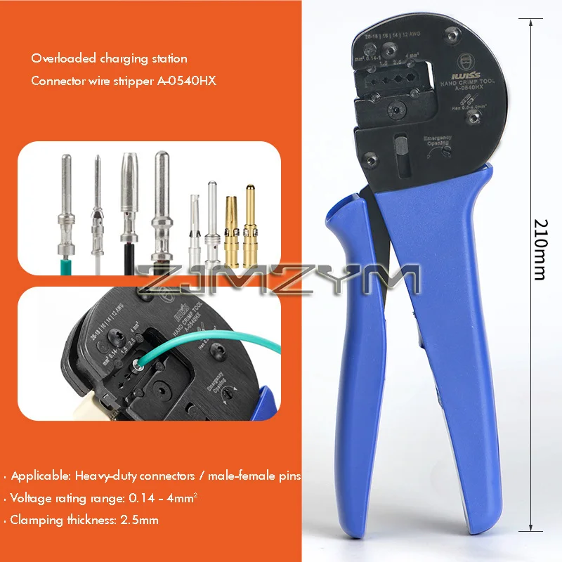 A0540HX Ratchet Crimping Tools AWG 26-12 Harting Han C,Han D,Han-E Contact or Connectors with Locator Hand Crimper Tool