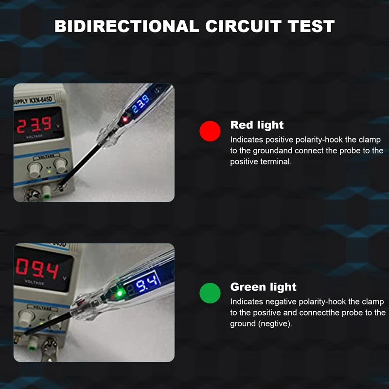 Automotive Test Light 3-60V DC Digital LED Ciruit Tester Auto Bidirectional Voltage Tester Electric Test Pen