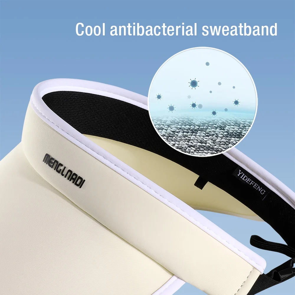 Summer Beach Caps Fashion Wide Brim Visor Empty Top Adjustable Cap Sun Protection Outdoor Hiking Sport Travel Sun Hat for Women