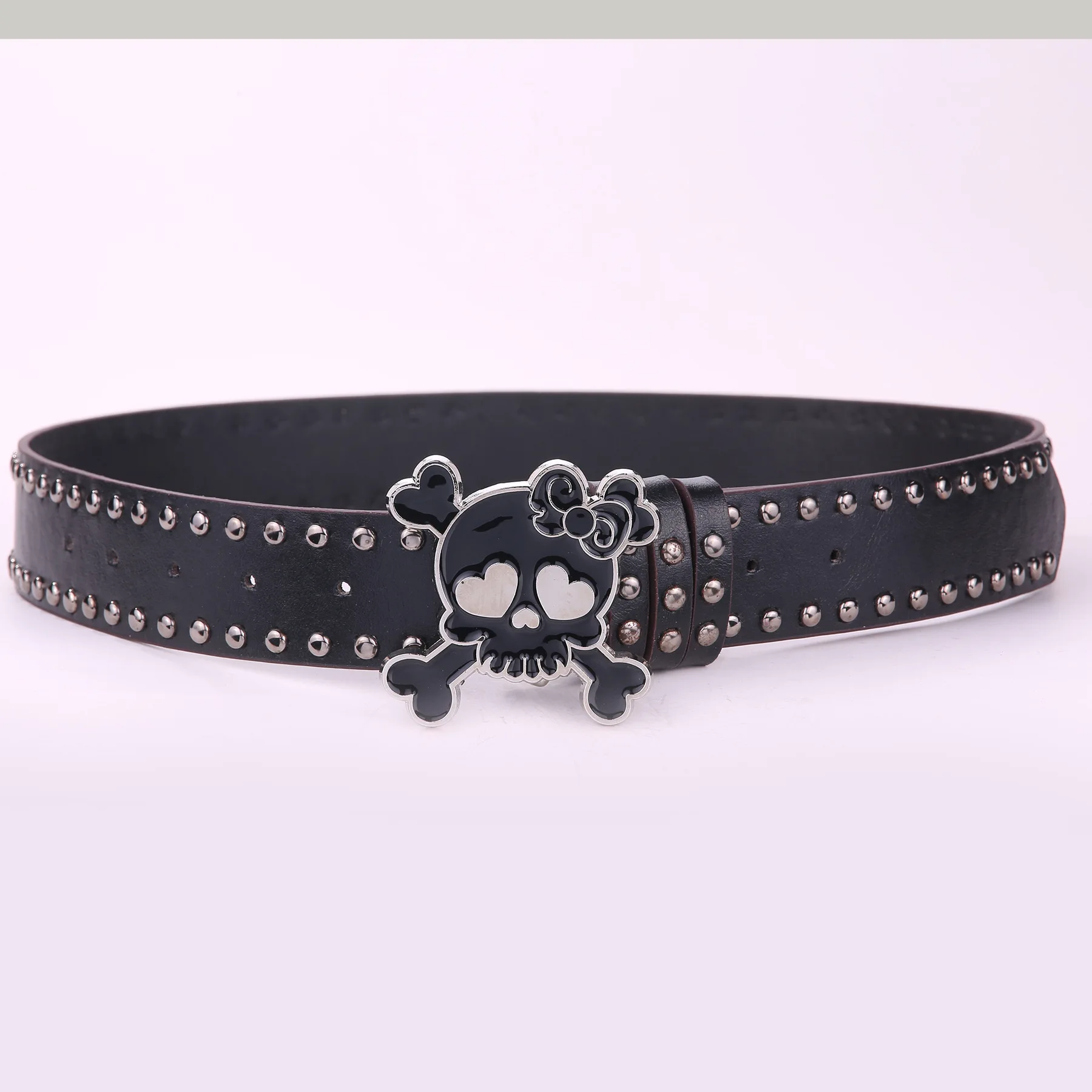 Herren- und Damen-Partygürtel, Halloween-Punk-Rockins, modischer Damen-Gürtel mit Totenkopf-Nieten, 2 kHot Girl, verstellbarer Gürtel für Männer und Frauen – Detail 3