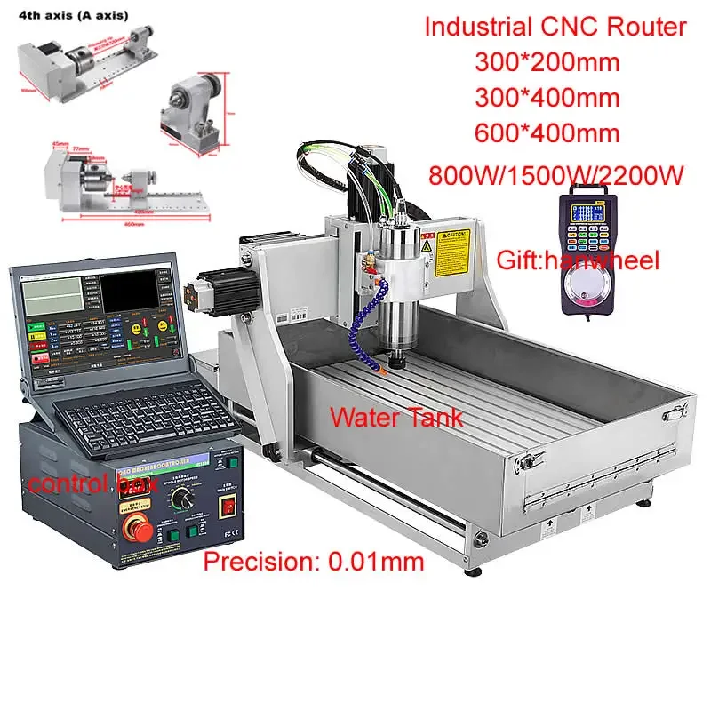 Industriële Cnc Router 6040 2200W Metalen Carving Machine Cnc 3040 Pcb Frezen Hout Boren Graveermachine 3020 Met Handwiel