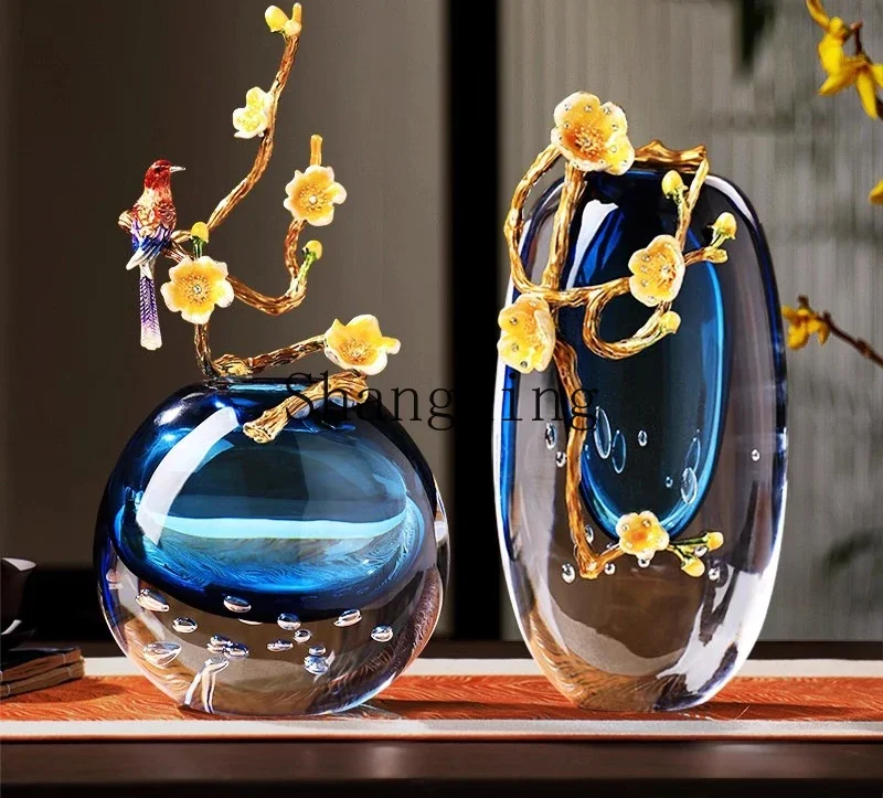 FG ornament light luxury high-grade glazed vase crystal glass living room entrance TV wine cabinet decoration