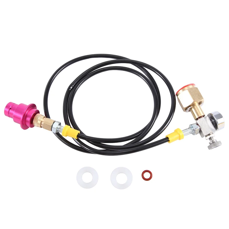 Soda Adapter Hose With 2000Psi Pressure Gauge For DUO/TERRA/ART Quick Connect To Larger CO2 Bottles, Carbonated Bottle-Y48A