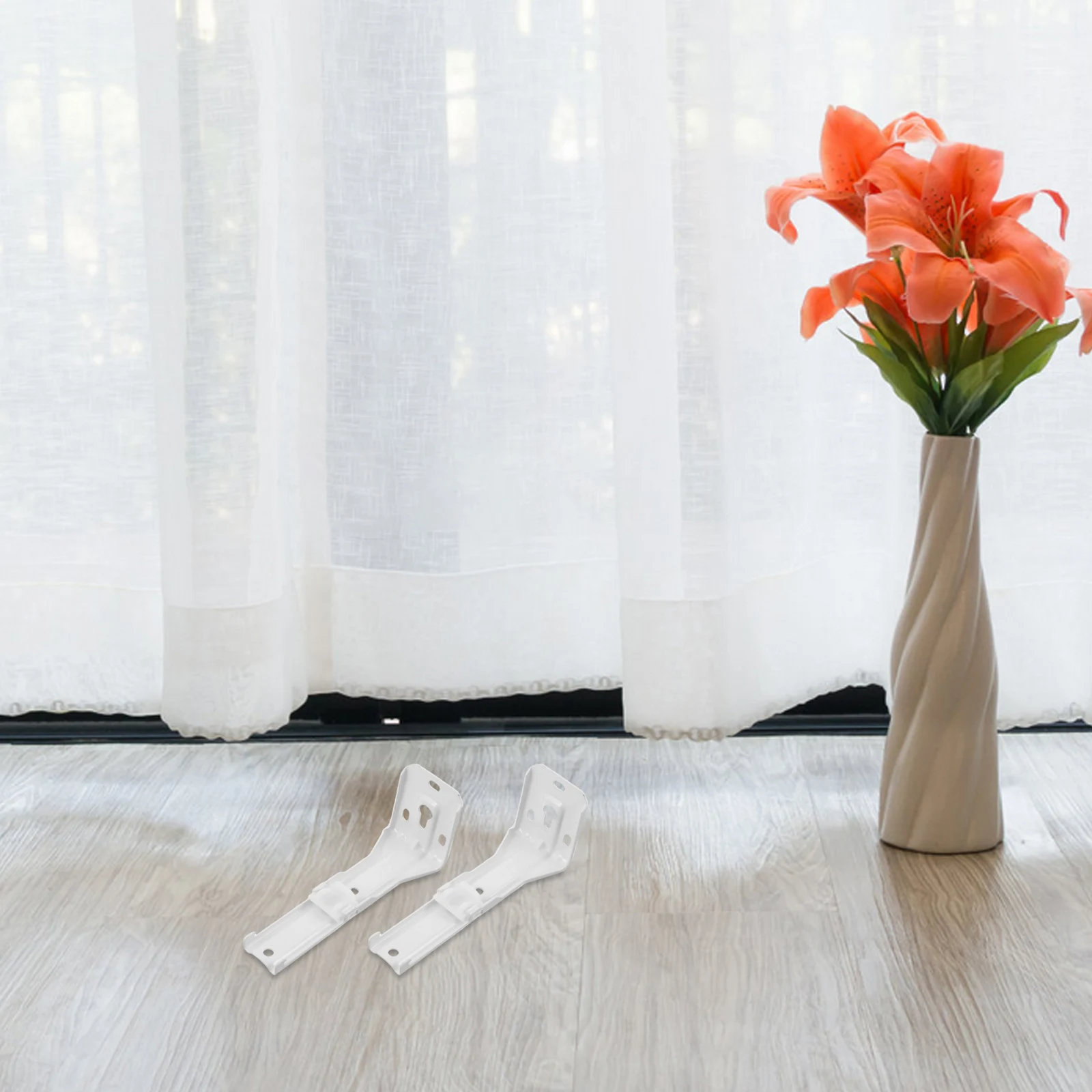 

4Pcs Sturdy Iron Curtain Rail Mounting Brackets Universal Compatibility Easy Installation Home Decor Drapery Track