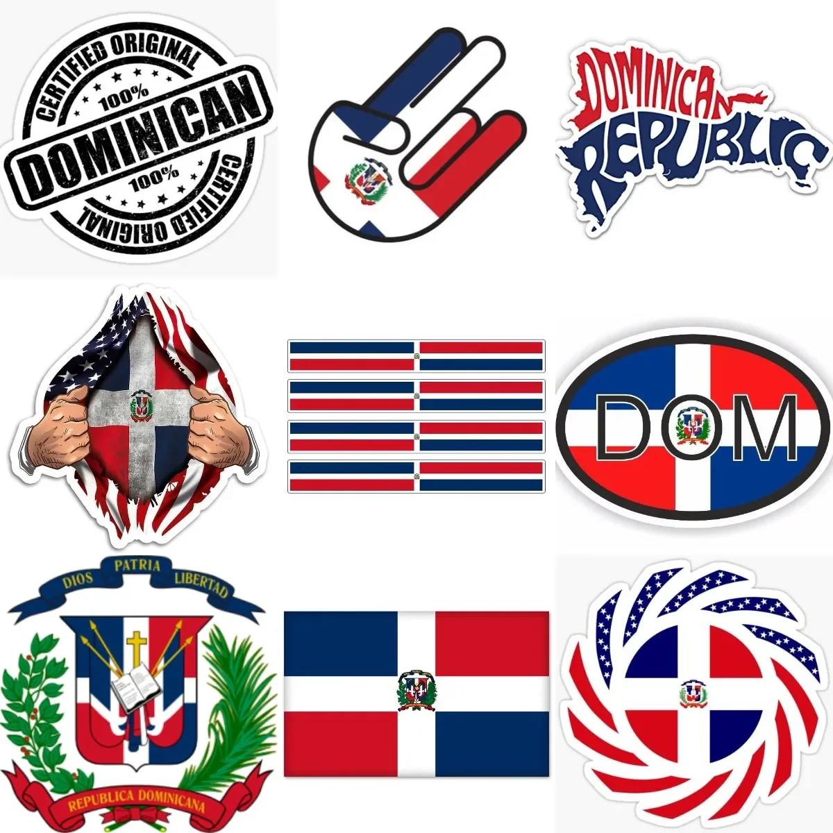 

Dominican DOM Flag Map Creative PVC Sticker for Covered Scratch Decorate Car Truck Table Motorcycle Off-road Decal Accessories