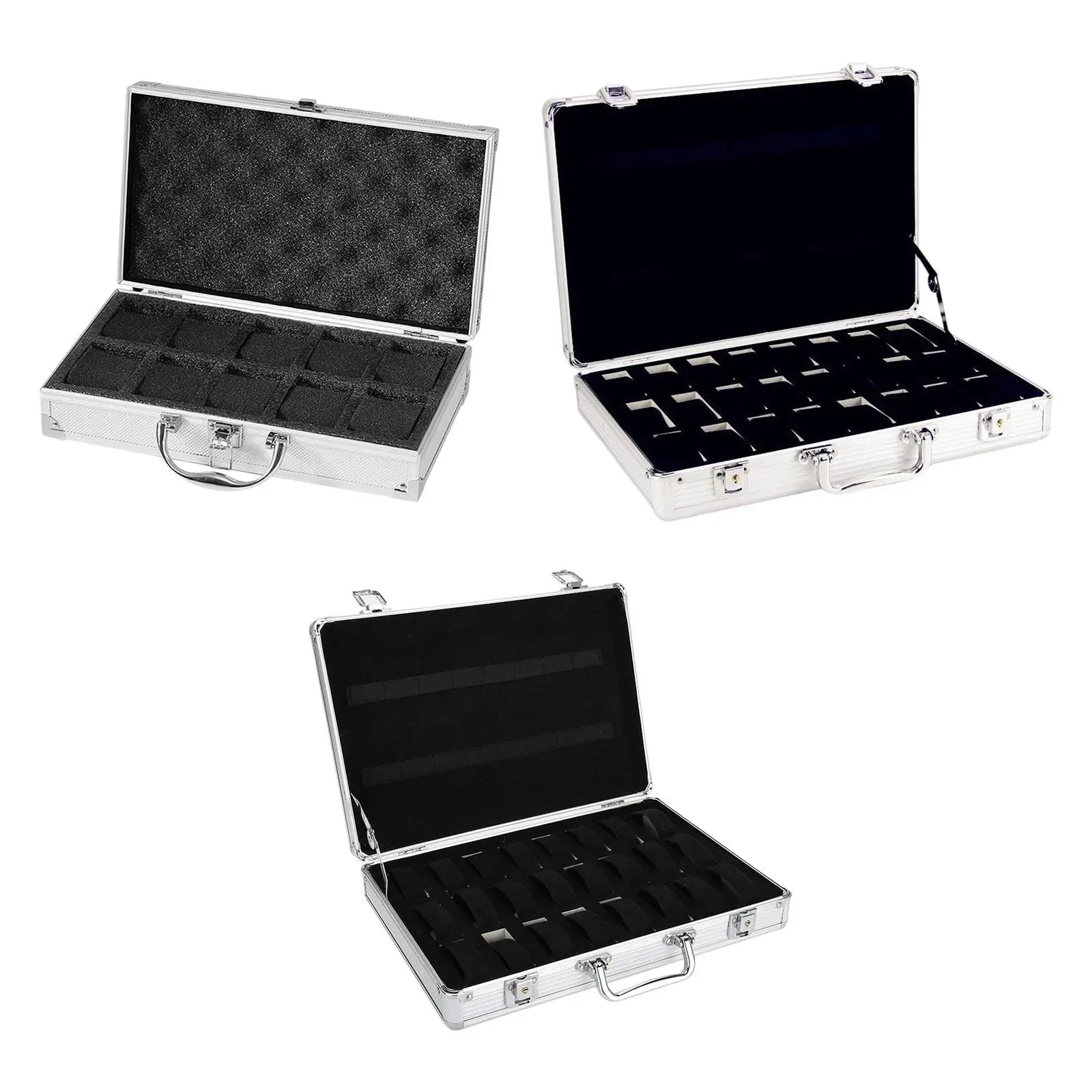 Watch Suitcase Carry Case Lockable Collection Anti Shock with Handle Travel Watch Storage Box Display for Friends Dresser