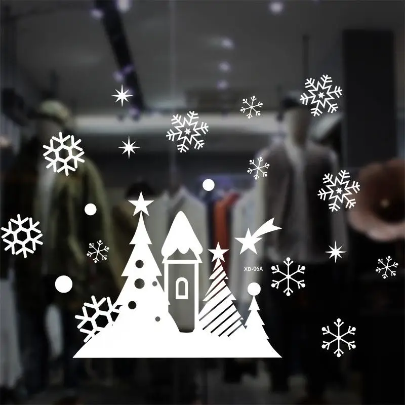 Christmas Snowflake Electrostatic Stickers Festival Supplies Glass Stickers New Year Wallpaper PVC