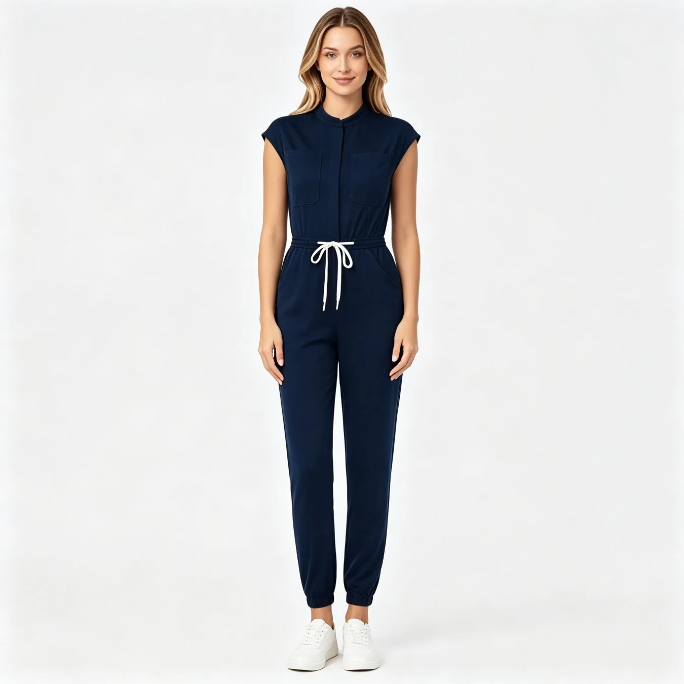 womens-breathable-functional-scrub-jumpsuit-stylish-laboratory-romper-for-lab-duty-office-commute-outdoor-sports-training