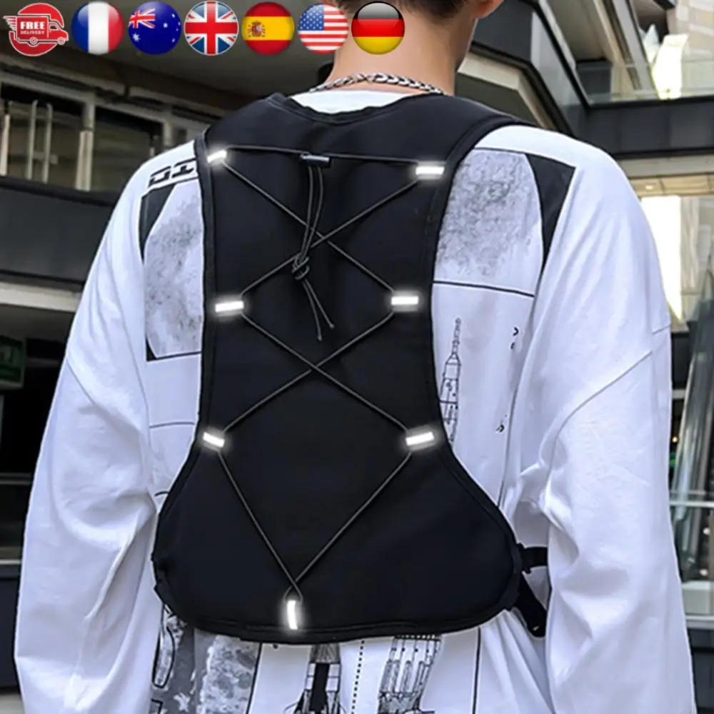 

Functional Tactical Vest Chest Bag Lightweight Phone Holder with Pocket & Extra Storage Fashion Waistcoat for Cycling Running