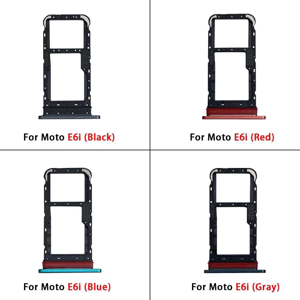 Soporte de ranura para bandeja de tarjeta SIM, enchufe adaptador para Moto E6i E30 E32 Edge 20 Pro, piezas de reparación