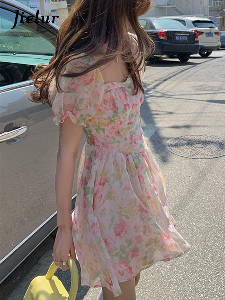 sachin and babi light blue dress Pink Plaid Swing Party Dresses Women Elegant Vintage Square Collar Short  Sleeve Casual Summer Dress main image 0