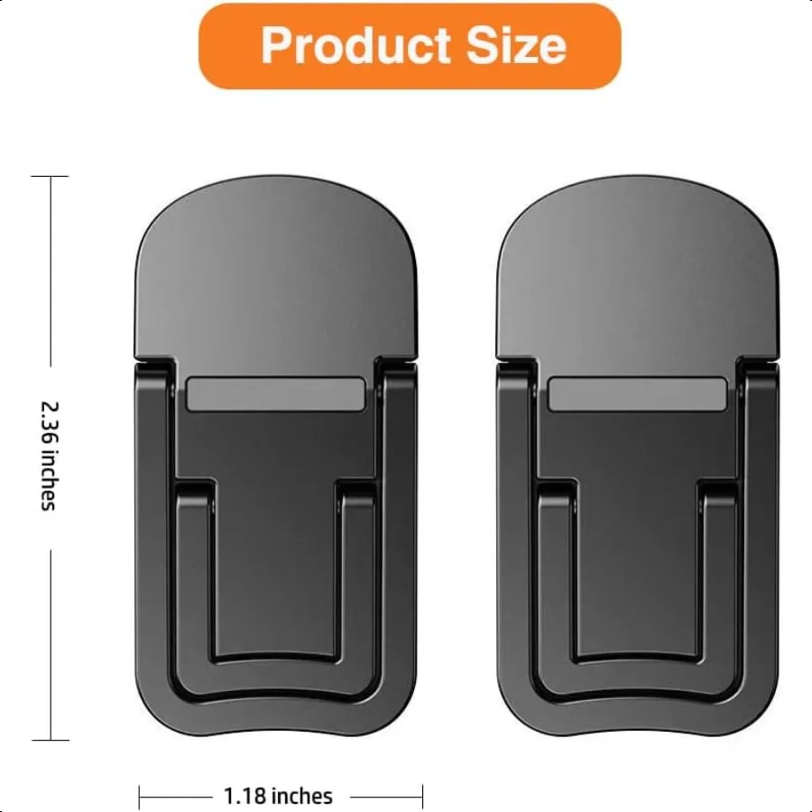 2PCS Mini supporto per laptop pieghevole in lega di zinco Riser per tastiera per computer portatile con 2 angoli regolabili autoadesivo invisibile non