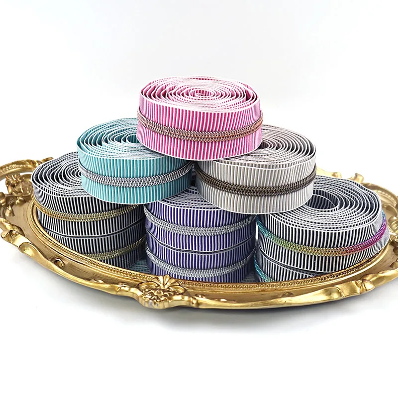 

Meetee 2/4/5/10 метров 5 # Нейлоновые молнии для одежды, декоративные полосатые молнии в рулонах, продажа на метры, аксессуары для пошива одежды своими руками